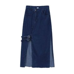 A-line High Wasit Split Long Denim Skirt Split Hem Long Denim Skirt, Demem Skirt, Cheap High-rise Denim Skirt, Cheap 90s High Waist Denim Skirt, Long Denim Skirt Mini, Luxury Long Denim Skirt For Women, Cheap 90s High-waist Denim Skirt, Cheap High-waist 90s Denim Skirt, Denim Skirts Online