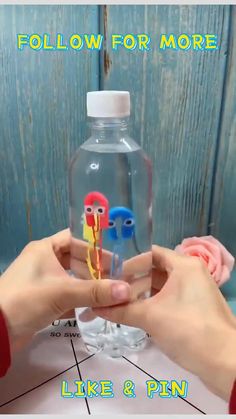 two birds in a bottle with the words follow for more like & pin