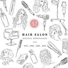 hair salon digital cliparts