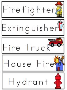 the printable worksheet for fire fighters and their trucks is shown in three different colors