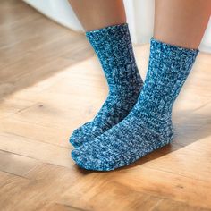 World's Softest Socks - Ragg Crew - Ribbed Leg - Denim - Mellow Monkey Casual Mid-calf Ribbed Socks, Cozy One Size Mid-calf Socks, Solid Ribbed Mid-calf Socks, Ribbed Cotton Mid-calf Socks, Blue Non-slip Stretch Socks, Holiday Toys, Soft Sock, Hand Knit Socks, Animal Books