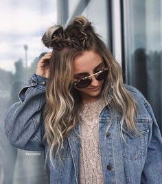 Hairloss Hairstyles, Half Up Half Down Braid, Two Buns Hairstyle, Braided Buns, Braided Bun Hairstyles, Types Of Braids, Wedding Women, Braided Hairstyles Updo, Braided Bun