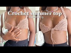 Modest Crochet, Crochet Top Tutorial, Crochet Bra Pattern, Summer Crochet Top, Crochet Bra Top, Pinterest Summer, Bikinis Crochet, Crochet Bra