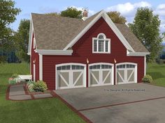 this is an artist's rendering of a two car garage