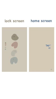 two pictures with the words lock screen and home screen