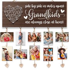 PRICES MAY VARY. 🎁PERFECT & CUTE GRANDMA MOTHERS DAY GIFTS: This grandma gifts from grandchildren wooden hanging board with cute & fine decoration sign is a prefect & cherished birthday gifts for grandma, grandpa or Nana, granny, mimi, gigi or meme from granddaughter and grandson, a home decor sign ornament to record the sweet story between you and your beloved grandma or grandpa. Ideal gifts for Christmas, Thanksgiving, Birthday, Valentine, Mother's Day, Father’s Day, Grandparents’ Day, etc 📸 Gifts From Grandkids, Grandmother Birthday Gift, Grandma Picture Frame, Molduras Vintage, Grandmother Birthday, Grandmas Mothers Day Gifts, Gifts For Grandma, Grandmas Christmas, Christmas Gifts For Grandma