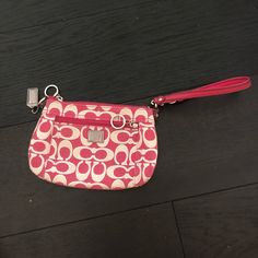 Looks Brand New And In Great Shape! Only Used A Few Times. Pink Pouch Wristlet With Strap, Pink Pouch Wristlet With Zipper Closure, Pink Wristlet With Removable Pouch As Gift, Pink Clutch Wristlet With Zipper Closure, Pink Pouch Wristlet With Wrist Strap, Pink Wristlet With Zipper Pouch As Gift, Pink Clutch Wristlet As A Gift, Pink Wallet With Wrist Strap As Gift, Trendy Pink Rectangular Wristlet