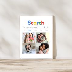 an image of a poster with the words search on it and images of people holding flowers