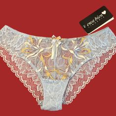 The Beautiful And Luxurious Jasmin Tanga Panty Matches The Push-Up Bra From Ewa Bien. Made In Poland With Superb Fabrics And Craftsmanship. The Rich Embroidery On Exquisite Lace Makes For A Stunning Bra. Fabric Content: 49% Polyamide, 20% Cotton, 24% Polyurethane, 7% Elastane. It Was Deeply Discounted As The Last Pieces In The Collection. Wedding Lace Brief Bottoms, Luxury Full Cup Intimates With Lace Trim, Luxury Delicate Intimates With Lace Trim, Rhinestone Bra & Panty Set, Luxury Lace Bra With Built-in Support, Logo Hipster, Cheap Lace Intimates With Bra-friendly Design, Lace Thong, Red Lace