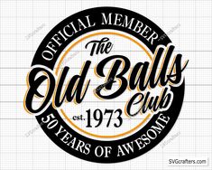 the old balls club logo is shown in black and orange, with an oval design