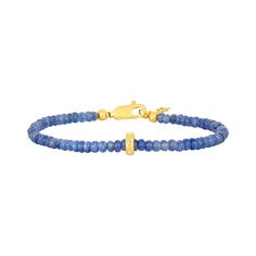 Smooth Blues Bracelet-Karen Lazar Design-6-7.25 inches-Karen Lazar Design Adjustable Gemstone Beaded Bracelets For Formal Occasions, Adjustable Gemstone Beaded Bracelets For Formal Wear, Elegant Tanzanite Jewelry With Gemstone Beads, Formal Beaded Gemstone Bracelets, Elegant Adjustable Blue Gold Bracelet, Elegant Blue Adjustable Gold Bracelet, Blue Faceted Rondelle Bracelets, Gold Tanzanite Jewelry With Faceted Design, Hand-strung 14k Gold Bracelet