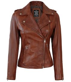 Women's Asymmetrical Camel Leather Jacket This camel asymmetrical style leather Jacket for women has a wide lapel collar that perfects the combination of style and fashion. The jacket features smooth zips and pockets on either side, which allows you to secure your belongings with ease. This jacket is made from the finest yet best quality lambskin leather to give you the most luxurious experience. It also features zipper cuffs for adjustment, and a soft skin-friendly polyester lining to keep you Black Moto Leather Jacket, Camel Leather Jacket, Asymmetrical Leather Jacket, Purple Leather Jacket, Leather Jacket For Women, Elegant Wardrobe, Moto Leather Jacket, Asymmetrical Style, Biker Leather Jacket