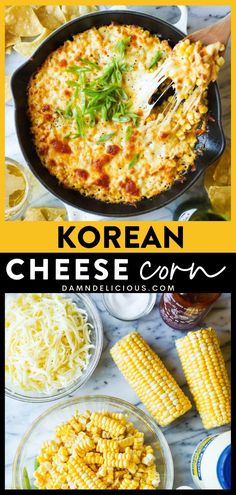 Your Thanksgiving dinner menu must have this fresh corn recipe! It's easy and ready in under 30 minutes. Cooked with mayo, Sriracha, and mozzarella, this Korean Cheese Corn is a showstopping Thanksgiving side! Korean Cheesy Corn, Cheese Corn Recipe, Korean Cheese Corn, Creamy Cheesy Corn, Cheese Corn, Cheesy Corn, Korean Side Dishes, Corn Recipe, Korean Dishes