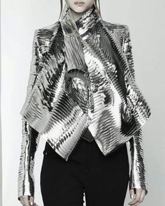 Sculptural Fashion, Silver Jacket, Gareth Pugh, Metal Fashion, A Jacket, Creation Couture, Well Dressed