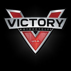 victory motorcycles usa logo on a black background