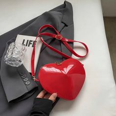 UAKISS - Small Cute Love Shape Red Pu Leather Shoulder Bags for Women 2024 Female Trend Crossbody Bag Lady Candy Color Handbags SIZE: (Width)21cm * (Height)16cm * (Thickness)3cm Leather Shoulder Bags, Love Shape, Canvas Crossbody Bag, Shoulder Bags For Women, Mary Jane Heels, Chain Crossbody Bag, Small Handbags, Women Trends, Candy Colors