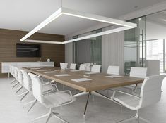 Office LED Lighting Reception Interior, Corporate Style, Professional Office, Wall Lighting Design, Interior Illustration, Meeting Table, Salou