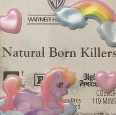 a package of natural born killers soap with pink and purple pony on it