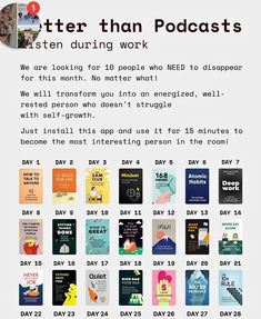 a poster with the words better than podcasts written in different languages and pictures on it