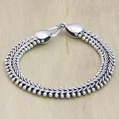 Sterling silver braided bracelet, 'Herringbone' - Sterling Silver Chain Bracelet Silver Braided Bracelet, Silver Jewellery Indian, Herringbone Chain, Fine Silver Jewelry, Jewelry Bracelets Silver, Silver Jewelry Earrings, Stylish Bracelet, Silver Jewellery Sets, Silver Jewels