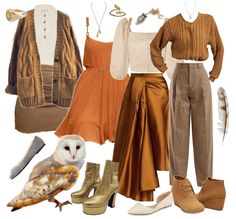 Owl Inspired Outfit, Cottagecore Fall Outfits, Owl Outfit, Academia Aesthetic Outfit, Academia Fashion, Aesthetic Fits