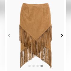 Chico’s Nwt Faux-Suede Fringe Midi Skirt Size 1 (M/8-10). Never Worn! Great Quality And Condition! Camel/Brown. Fun And Funky Skirt With A Lot Of Flare! Soft And Comfortable To Move In. Waist Measures About 30-31”. Lined. Imported. Bundle And Save Open To Reasonable Offers! Fringe Midi Skirt, Burgundy Midi Skirt, Suede Fringe Skirt, Maxi Lace Skirt, Lace Midi Skirt, Fringe Skirt, Suede Fringe, Straight Skirt, Womens Designer Fashion