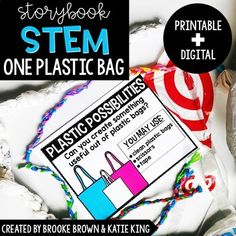 {One Plastic Bag} DIGITAL + PRINTABLE Storybook STEM - Earth Day Cheap Brown Bags For Outdoor Activities, Cheap Green Bags For Outdoor Activities, Storybook Stem, Simple Stem Challenges, Comprehension Bookmarks, Brooke Brown, Elementary Stem Activities, Stem Classes, Stem Elementary