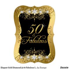 a 50th birthday card with the words 50 and fabulous