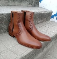 Crafted Leather Brown Zipper Jodhpur Boot on Storenvy Quality Leather Boots, Jodhpur Boots, Custom Design Shoes, Jodhpur, Brown Fashion, Light Photography, Leather Craft, All Over The World, Small Businesses