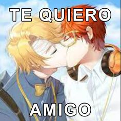 two people kissing each other with the caption'te quero amgo '