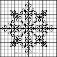 a cross stitched snowflake is shown in black and white