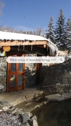 there is a sign that says where to stay in steamboat springs co on the side of a building