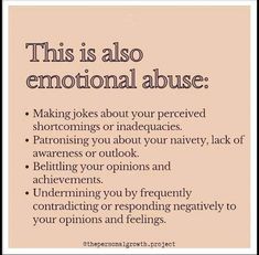 this is also emotional abuse Emma Rose, Self Worth, Health Facts