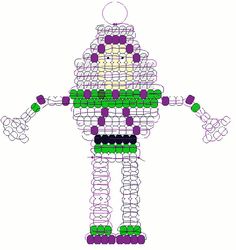 an image of a robot made out of beads