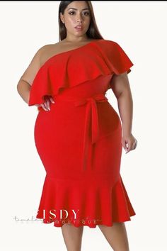 Fisdy - Elegante y contemporáneo maxivestido casual ajustado con dobladillo de volantes Tube Top Midi Dress, Ruffle Tube Top, Ruffle Bodycon Dress, Ruffle Bodycon, 파티 드레스, One Shoulder Midi Dress, Plus Size Party Dresses, Ruffle Sleeve Dress, Maxi Dresses Casual