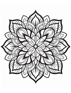 a black and white drawing of a flower