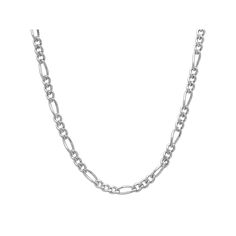 Simple yet distinctive, this Steel Nation men's figaro chain necklace is perfect for everyday wear. Simple yet distinctive, this Steel Nation men's figaro chain necklace is perfect for everyday wear.Click on this JEWELRY & WATCHES GUIDE to learn about fit, styles, materials and more! Clasp: lobster claw Nickel free Metal: stainless steel Chain length: 24 in. Chain width: 3.5 mm Packaging: boxed Finish: polished Chain type: figaro Size: 24". Gender: male. Age Group: adult. Classic Stainless Steel Figaro Chain Necklace, Figaro Chain Men, Figaro Chain Necklace, Figaro Chains, Chain Link Necklace, Stainless Steel Chain, Chain Lengths, Everyday Wear, Jewelry Watches