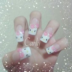 Kitty Cat Nails, Gaijin Gyaru, Egg Magazine, Hime Gal, Nails Hello Kitty, Gyaru Nails, Hello Kitty Nail, Kitty Nail