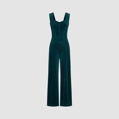 Https://M.Shopcider.Com/Goods/Velvet-Retro-Solid-Jumpsuit Style Deets Fit Type: Regular Waist Line: High Rise Pant Leg Style: Wide Leg Trousers Length: Long Neckline: Sweetheart Material Composition: 100% Polyester Material: Velvet Design Info Occasion: Daily Casual,Date Clothing Detail: Corset Cheap Retro Green Pants, Cheap High Rise Green Pants, Cheap Fitted Casual Corset, Style Wide Leg Trousers, Solid Jumpsuit, Velvet Jumpsuit, Casual Date Night, Stripe Outfits, Green Jumpsuit