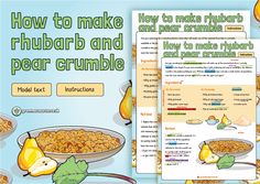 Year 5 - Page 2 of 5 - Grammarsaurus Pear Crumble, Fruit Crumble, Rhubarb, Pear