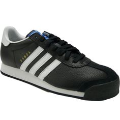 Adidas Samoa Men's Running Shoes Black / White New With Box. Refer To The Picture. Black Leather Adidas Sneakers, Classic Black Sneakers With Gum Sole, Adidas Nmd R1 V2, Adidas Cleats, Light Running Shoes, White Athletic Shoes, Black Athletic Shoes, Black Basketball Shoes, Running Shoes Black