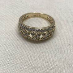 Questions? Leave A Comment Below! Stunning Sparkles I Had It On The Other Day And I Truly Got A Compliment! Marked And Tested 14k Diamonds Are Authentic And Tested I Have Been An Antique Dealer For Decades. Families Come To Me To Help Them Move Their Loved Ones Estates. Please Visit Me Often To See What Estate Fresh Items I Have! I Try To Price According To What Has Sold And The Precious Metals And Stones Used And Rarity Of The Items, But Welcome Offers. Purchase With Confidence! Thanks Elisa Timeless Jewelry With Intricate Design For Anniversary, Timeless Intricate Jewelry For Anniversary, Gold Round Band Jewelry With Pave Setting, Gold Jewelry With Pave Setting In Round Band, Elegant Hallmarked Yellow Gold Diamond Ring, Diamond Filigree Ring Stamped 14k As Gift, 14k Gold Jewelry With Pave Setting In Round Band, Intricate 14k Gold Diamond Ring As Gift, Elegant Yellow Gold Hallmarked Diamond Ring