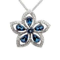 Gemstone Flower Pendant - More Colors Best Jewellery Design, Buyable Pins, Flower Pendant Necklace, Ancient Jewelry, Pendant Rings, London Blue Topaz, London Blue, Men's Rings, Flower Pendant