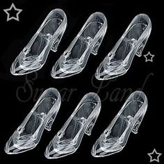 six clear plastic shoe clips with stars on them