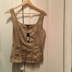 The Limited Cute Sleeveless Top/ Tan/Medium/15.5" From Neckline To Bottom Fitted Sleeveless Cotton Camisole, Spring Cotton Vest With Tank Straps, Fitted Sleeveless Cotton Tank Top, Cotton Vest With Tank Straps For Spring, Fitted Sleeveless Cotton Vest, The Limited, Sleeveless Top, Womens Tops, Outfit Inspo