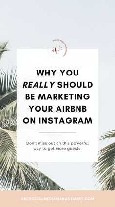 palm trees with the words why you really should be marketing on instagram