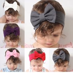 Toddler Kids Gray Bow Head Wrap Turban Hairband, Big Headband, Big Headbands, Bow Hairband, Head Wrap Headband, Toddler Bows, Baby Hair Accessories, Bow Accessories, Toddler Clothing