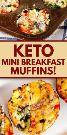 keto mini breakfast muffins on a plate