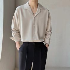 44462943076575|44462943109343|44462943142111|44462943174879 Men Dress Shirt, Mode Ulzzang, Long Sleeve Men, Mens Spring Fashion, Sleeve Men, Color Fashion, Mens Luxury, Mens Spring, Classic Dress