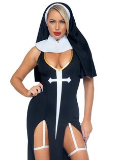 a woman dressed in a nun costume